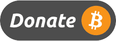 Donate" button with Bitcoin symbol in an orange circle on gray background.